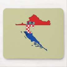 Mapa de la bandera de Croacia Alfombrillas De Ratón