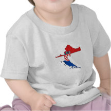 Mapa de la bandera de Croacia Camisetas