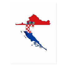 Mapa de la bandera de Croacia Postal