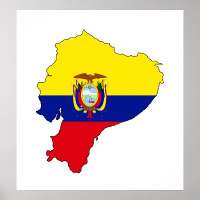 Mapa de la bandera de Ecuador del mismo tama o Posters por 