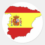 Mapa de la bandera de España Etiquetas Redondas