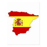 Mapa de la bandera de España Tarjeta Postal