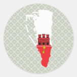 Mapa de la bandera de Gibraltar del mismo tamaño Etiqueta Redonda