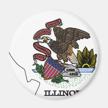 Mapa de la bandera de Illinois Iman Para Frigorífico