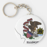 Mapa de la bandera de Illinois Llaveros Personalizados