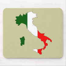 Mapa de la bandera de Italia Alfombrillas De Ratón