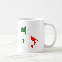 Mapa de la bandera de Italia Tazas