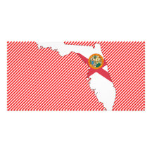 Mapa de la bandera de la Florida Tarjetas Fotograficas