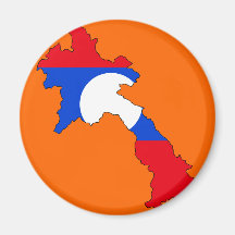 Mapa de la bandera de Laos Imán Para Frigorifico