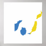 Mapa de la bandera de las islas Canarias del mismo Posters