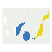Mapa de la bandera de las islas Canarias del mismo Tarjeta Postal