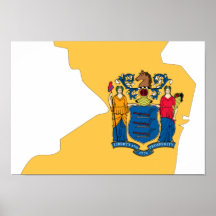 Mapa de la bandera de New Jersey Impresiones