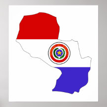 Mapa de la bandera de Paraguay del mismo tamaño Impresiones
