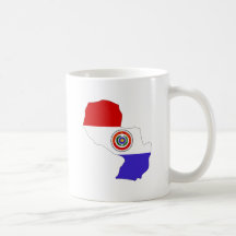 Mapa de la bandera de Paraguay del mismo tamaño Taza