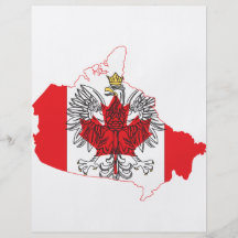 Mapa de la bandera de Polonia Canadá Tarjetón