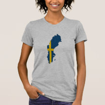 Mapa de la bandera de Suecia Camisetas