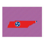 Mapa de la bandera de Tennessee Tarjeta Postal