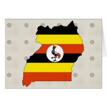 Mapa de la bandera de Uganda del mismo tamaño Tarjeta