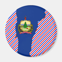 Mapa de la bandera de Vermont Imán De Frigorífico