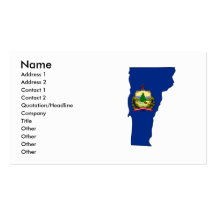 Mapa de la bandera de Vermont Tarjeta De Negocio