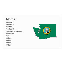 Mapa de la bandera de Washington Tarjeta De Visita