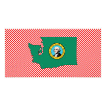 Mapa de la bandera de Washington Plantilla Para Tarjeta De Foto