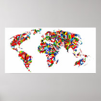 Mapa de la bandera posters