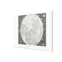 Mapa de la cerveza y de Madler de la luna Lona Envuelta Para Galerias