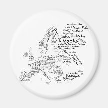 Mapa de la comida de Europa Imanes Para Frigoríficos