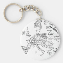 Mapa de la comida de Europa Llaveros Personalizados
