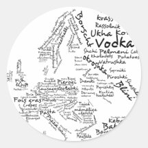 Mapa de la comida de Europa Pegatina