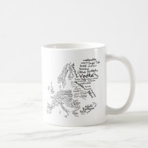 Mapa de la comida de Europa Taza