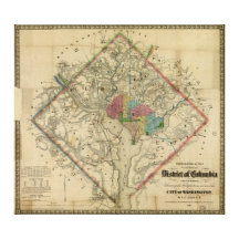 Mapa de la era de la guerra civil del distrito de  impresión en lona