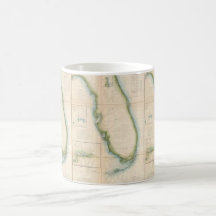 Mapa de la Florida del vintage Taza De Café