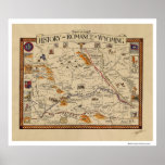 Mapa de la historia y del romance de Wyoming Impresiones