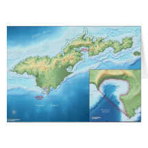 Mapa de la isla de Tutuila Tarjetón