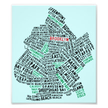 Mapa de la tipografía de Brooklyn NYC Fotos