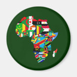 Mapa de las banderas de África - regalo africano d Imán Para Frigorifico