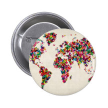 Mapa de las mariposas del mapa del mundo pin