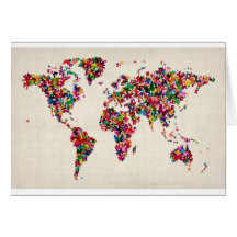Mapa de las mariposas del mapa del mundo felicitacion 
