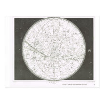 Mapa de los cielos septentrionales tarjetas postales