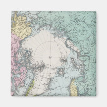 Mapa de los mares polares imán de frigorifico
