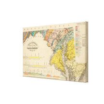 Mapa de Maryland y del distrito de Columbia Impresión En Lona Estirada