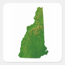 Mapa de New Hampshire Calcomanías Cuadradas