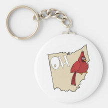 Mapa de Ohio OH y lema cardinal del arte del dibuj Llaveros Personalizados
