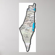 Mapa de Palestina con las letras árabes Impresiones