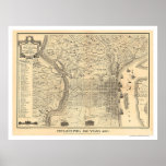 Mapa de Philadelphia como estaba en 1776 por Varte Poster