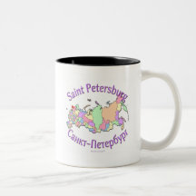 Mapa de Rusia de la ciudad de St Petersburg Taza De Café