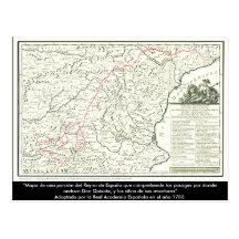 Mapa de ruta del Don Quijote - Cervantes Postal