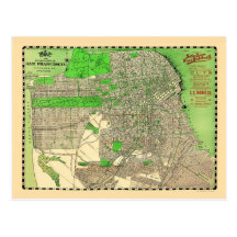 Mapa de San Francisco 1909 del vintage Postales